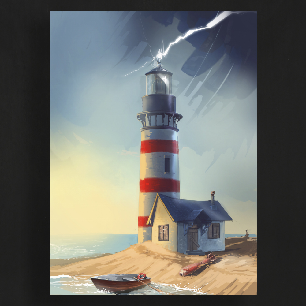 lighthouse, hut by the sea, deserted island, coast, waterside